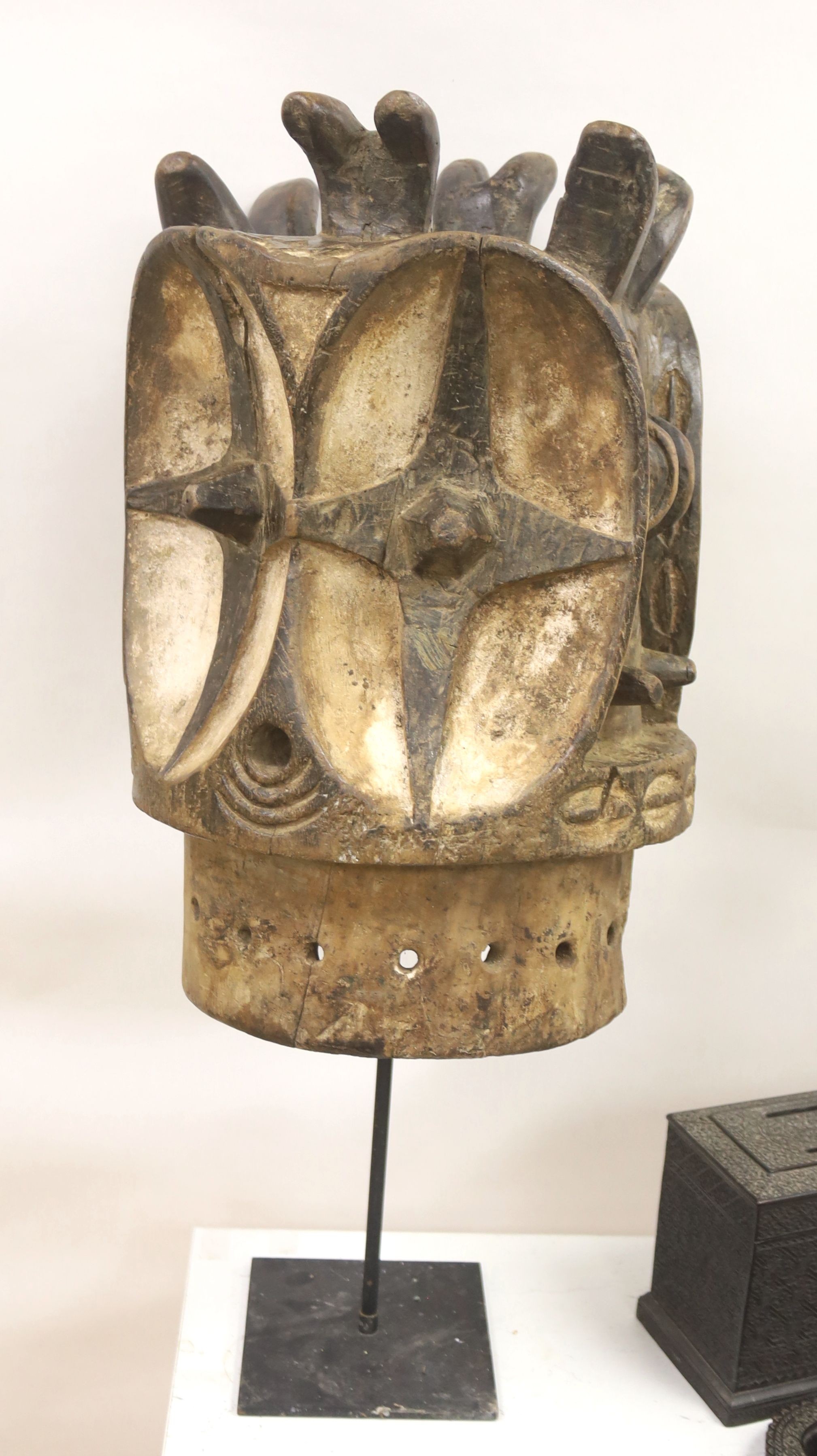 A Janus Bembe peoples aluga helmet mask 75cm